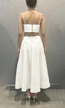 Hemant And Nandita | Dea Cotton Linen Midi Skirt | Ivory