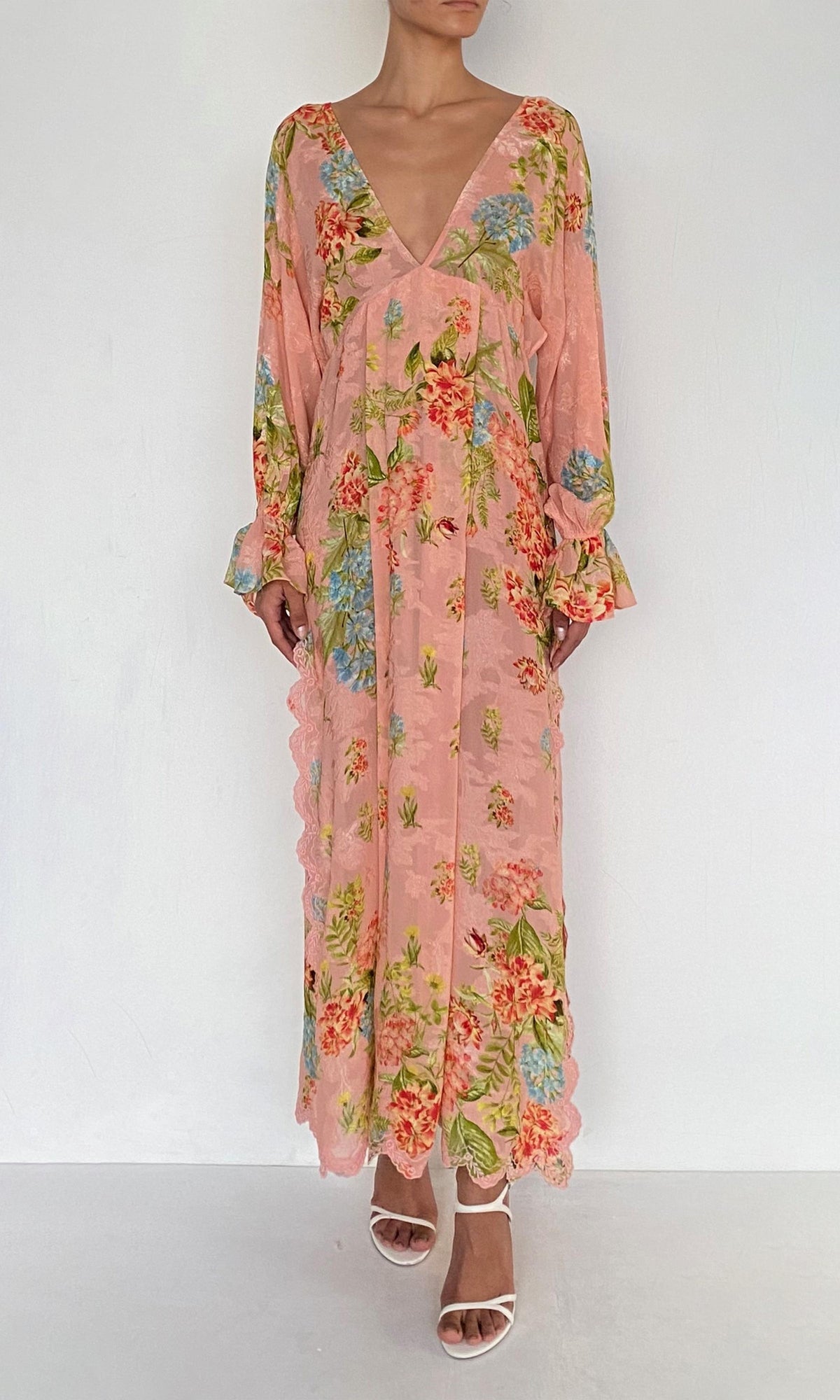 Hemant And Nandita | Dhun Viscose Ggt Dobby Kaftan With Printed Slip | Multi