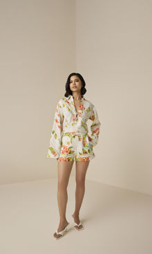 Hemant And Nandita | Dhun Linen Cotton Lace Shorts | Multi