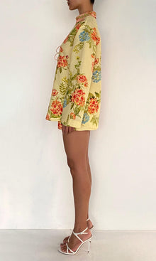 Hemant And Nandita | Dhun Linen Cotton Drop Shoulder Collared Tunic | Multi