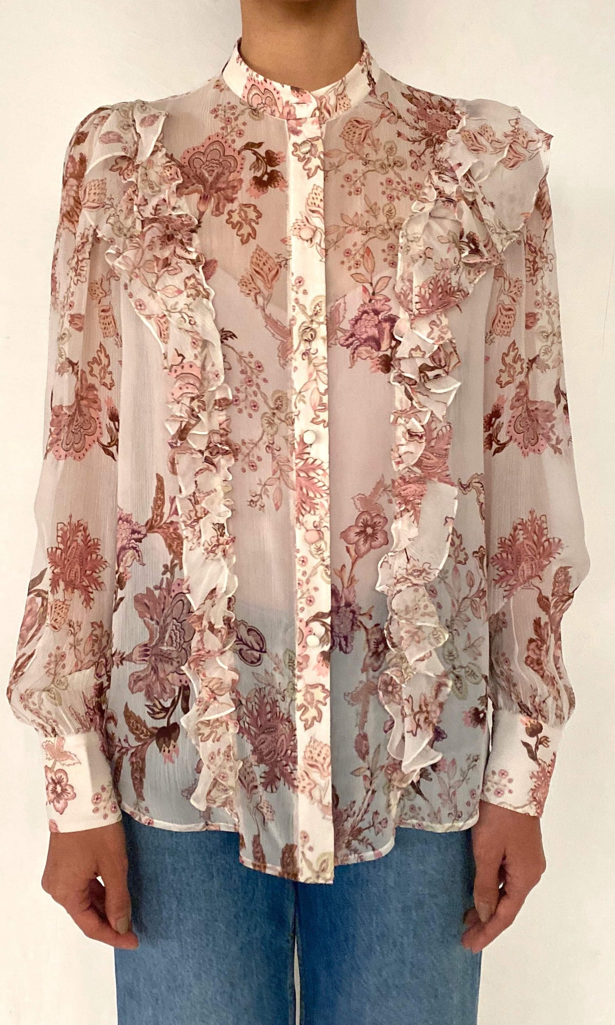 Hemant And Nandita | Diza Viscose Crinkle Chiffon Shirt | White