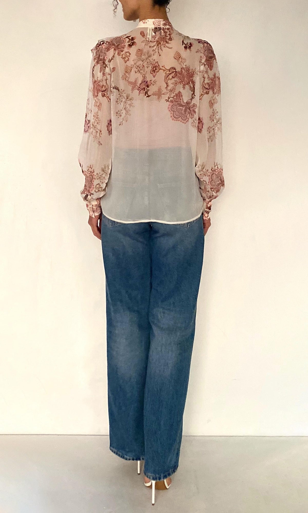 Hemant And Nandita | Diza Viscose Crinkle Chiffon Shirt | White