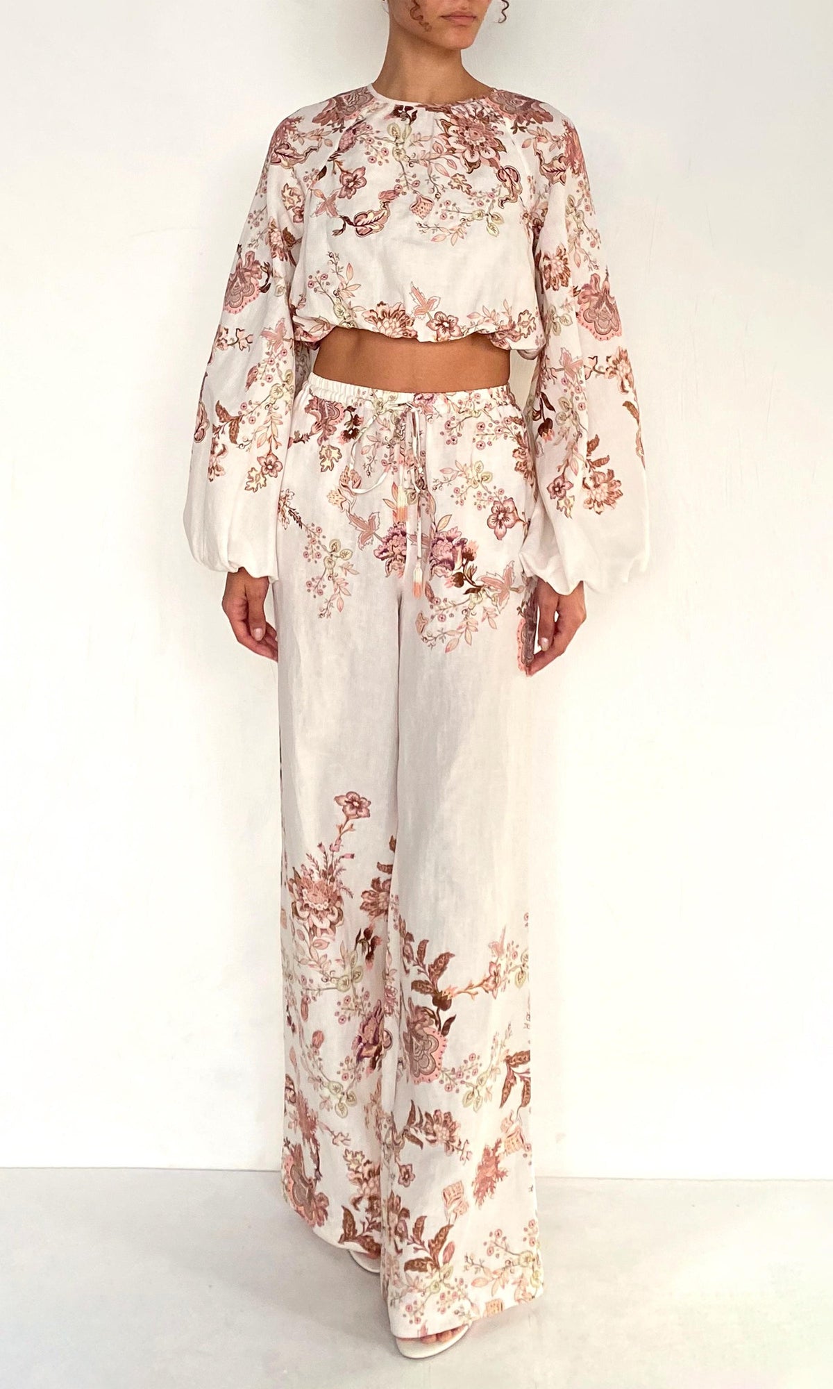 Hemant And Nandita | Diza Linen Cotton Pull On Pants | White