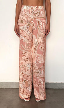 Hemant And Nandita | Fiza Cotton Straight Pants With Buckle Belt | Powder Pink