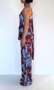 Hemant And Nandita | Hiba Polyester Double Satin Straight Pants | Merlot