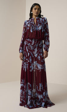 Womens | Hiba Dotted Lurex Top | Merlot