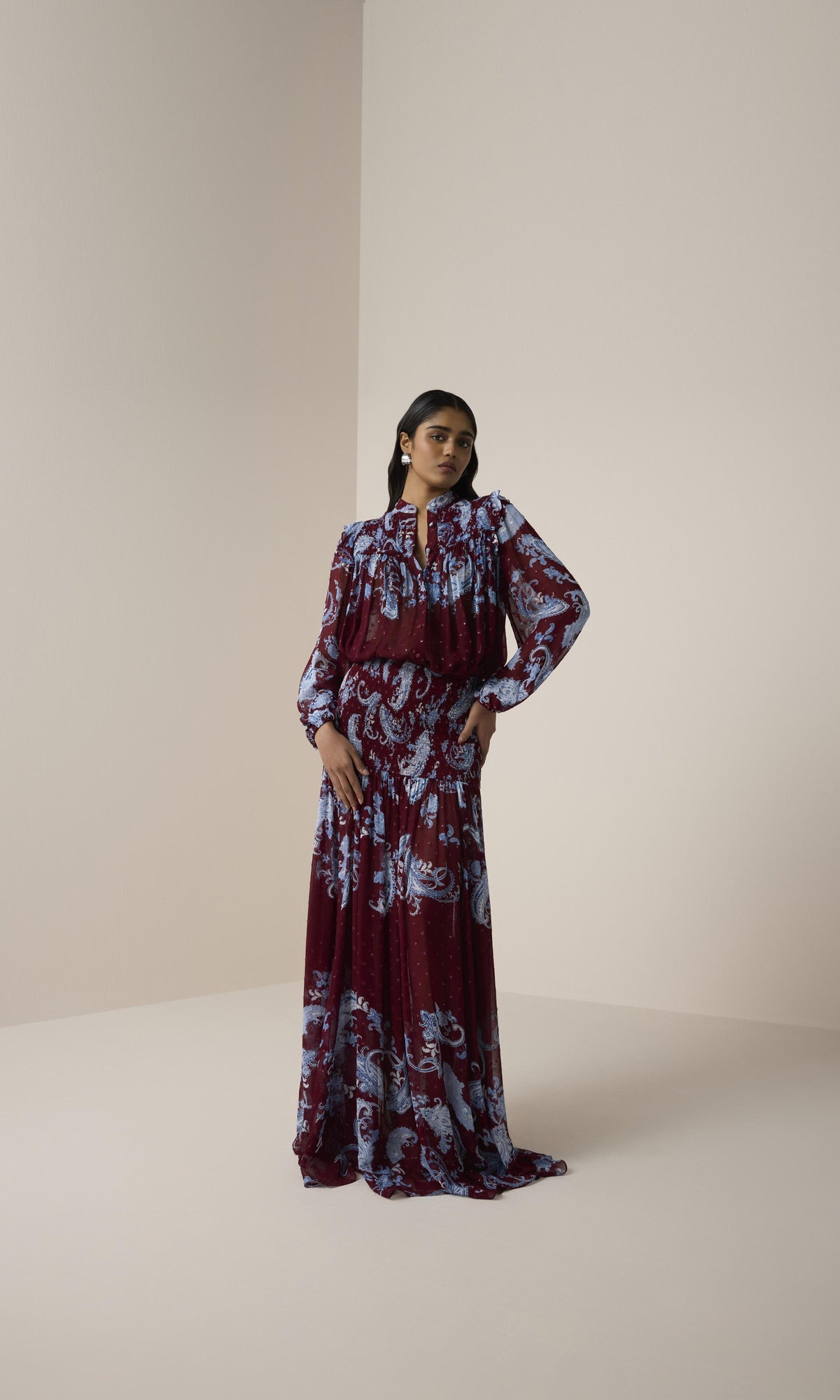 Womens | Hiba Dotted Lurex Top | Merlot