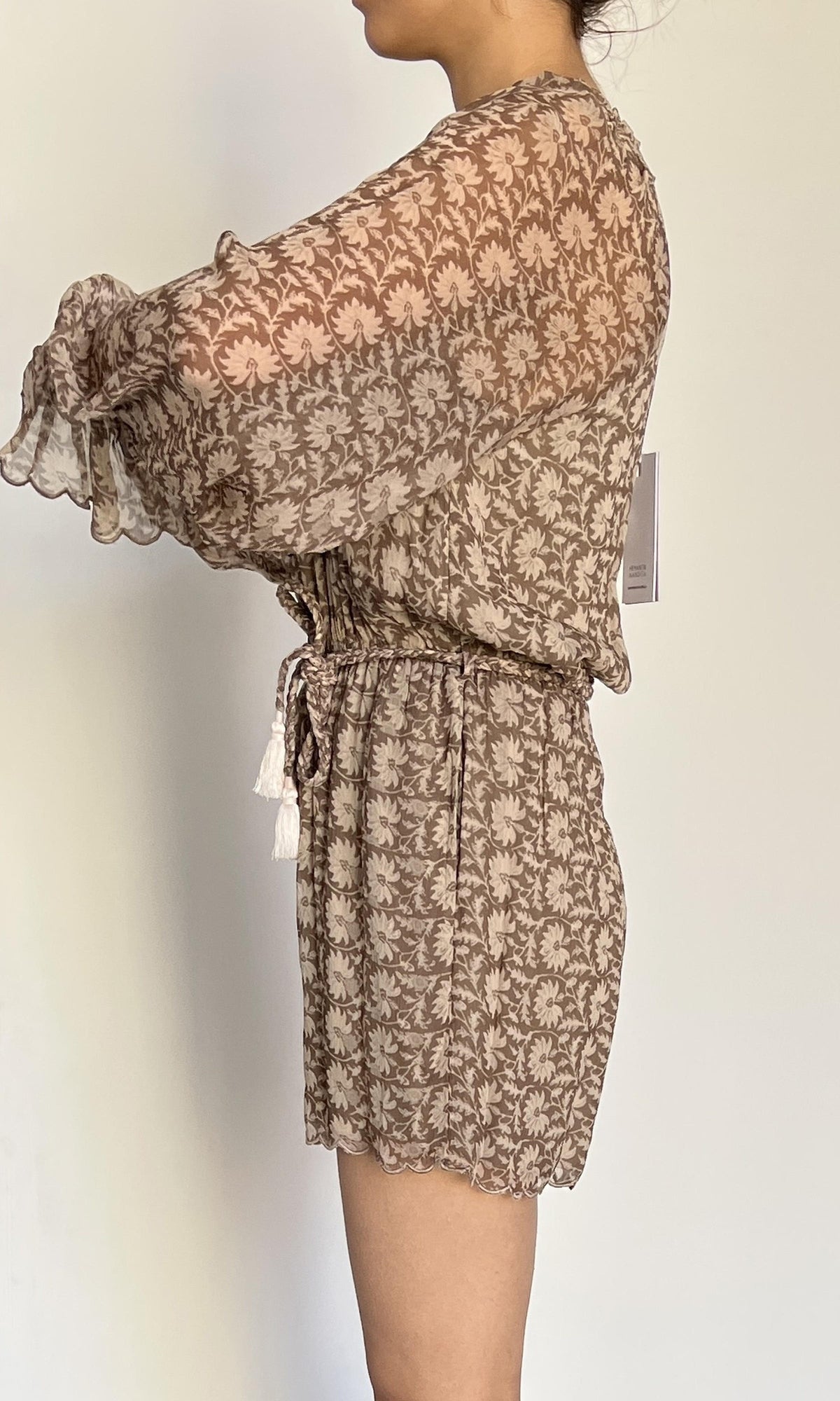 Hemant And Nandita | Inv Viscose Chiffon Romper | Brown