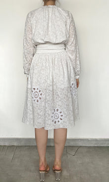 Hemant And Nandita | Inv Cotton Linen Midi Dress | White