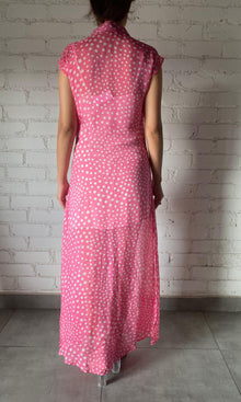 Hemant And Nandita | Inv Viscose Flat Chiffon Long Dress | Pink