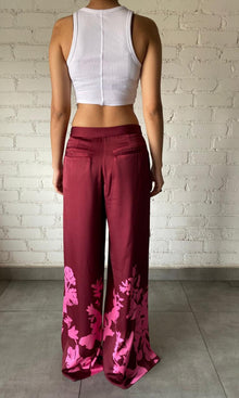 Womens | Inv Viscose Satin Pants | Burgundy