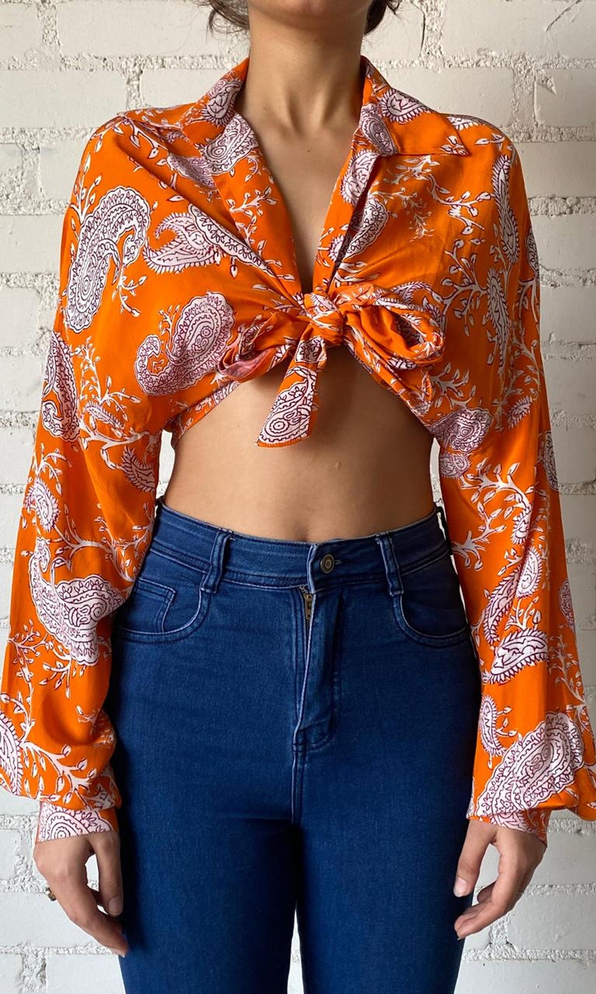 Womens | Inv Tanish Crepe Top | Orange