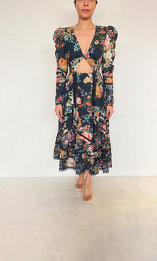 Womens | Inv Organza Rafa Long Dress | Navy Blue