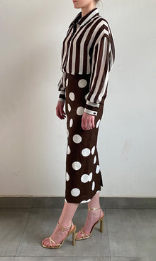 Hemant And Nandita | Inv Linen Cotton Shirt | Brown Stripe
