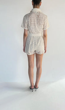 Womens | Inv Cotton Jacquard Nysa Romper | White