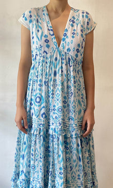 Womens | Inv Viscose Crinkle Rayon Long Dress | Blue