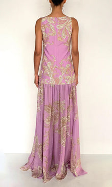 Womens | Jiah Flat Chiffon / Heavy Crepe Low Armhole Maxi Dress | Lilac