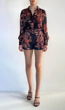Hemant And Nandita | Johi Viscose Flat Chiffon Shirt | Black
