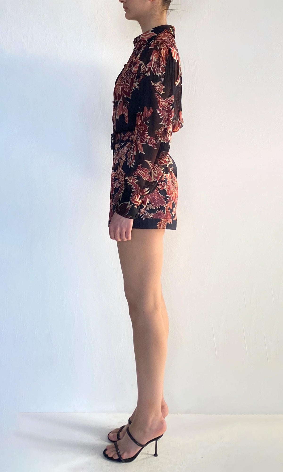 Hemant And Nandita | Johi Viscose Flat Chiffon Shirt | Black