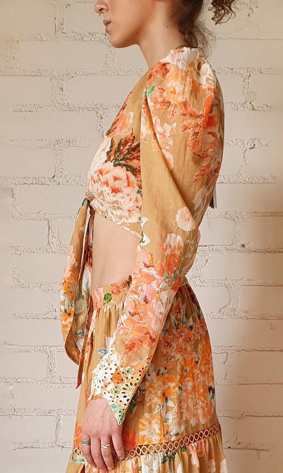 Hemant And Nandita | Jolie Cotton Gauze Top | Nude