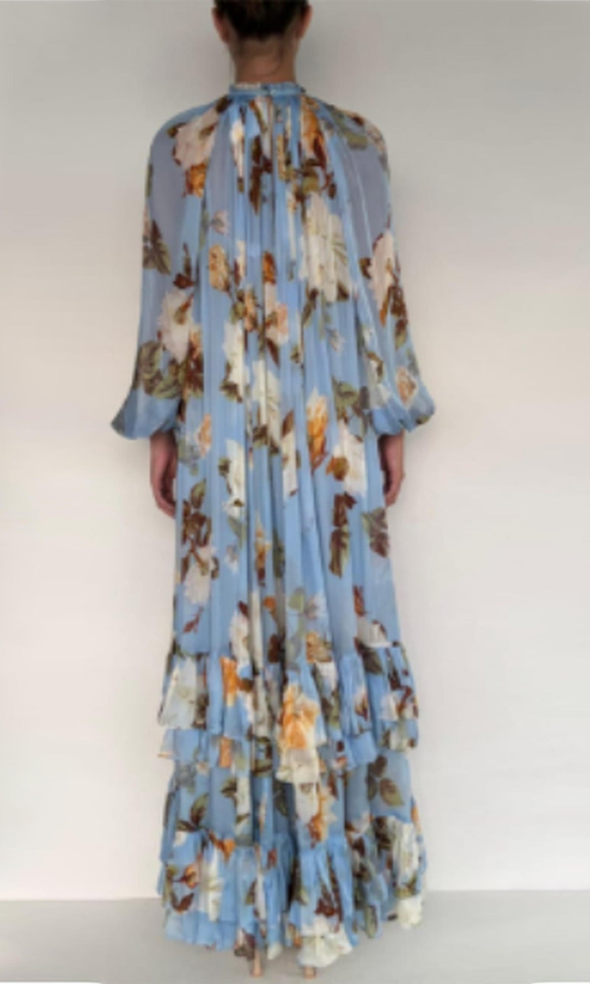 Hemant And Nandita | Kena Viscose Flat Chiffon Maxi Dress | Blue