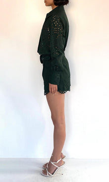 Hemant And Nandita | Kyna Cotton Poplin Shorts | Green