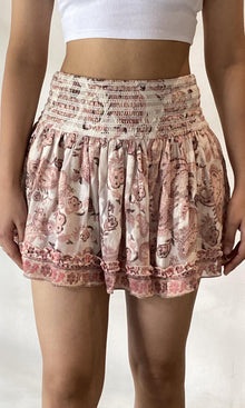 Hemant And Nandita | Luana Viscose Short Skirt | Nude Multi