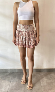 Hemant And Nandita | Luana Viscose Short Skirt | Nude Multi