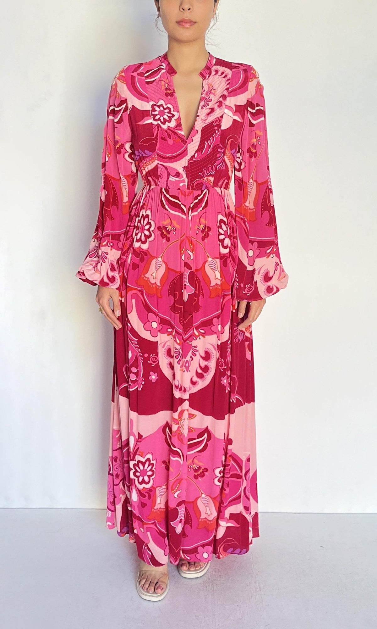 Hemant And Nandita | Malak Viscose Cepe Long Dress | Multi