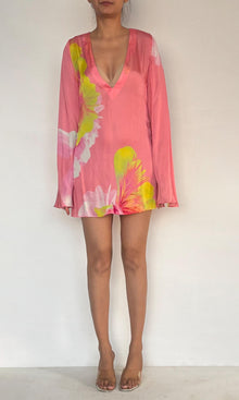 Hemant And Nandita | Mina Viscose Satin Short Dress | Pink
