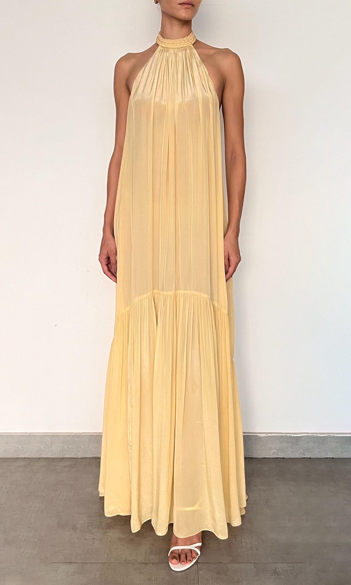 Hemant And Nandita | Nain Chiffon Long Dress | Yellow