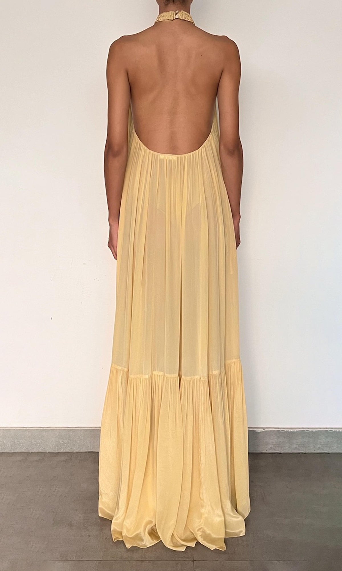Hemant And Nandita | Nain Chiffon Long Dress | Yellow