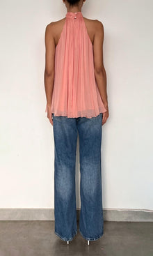 Womens | Nain Viscose Flat Chiffon Halter Neck Top | Coral
