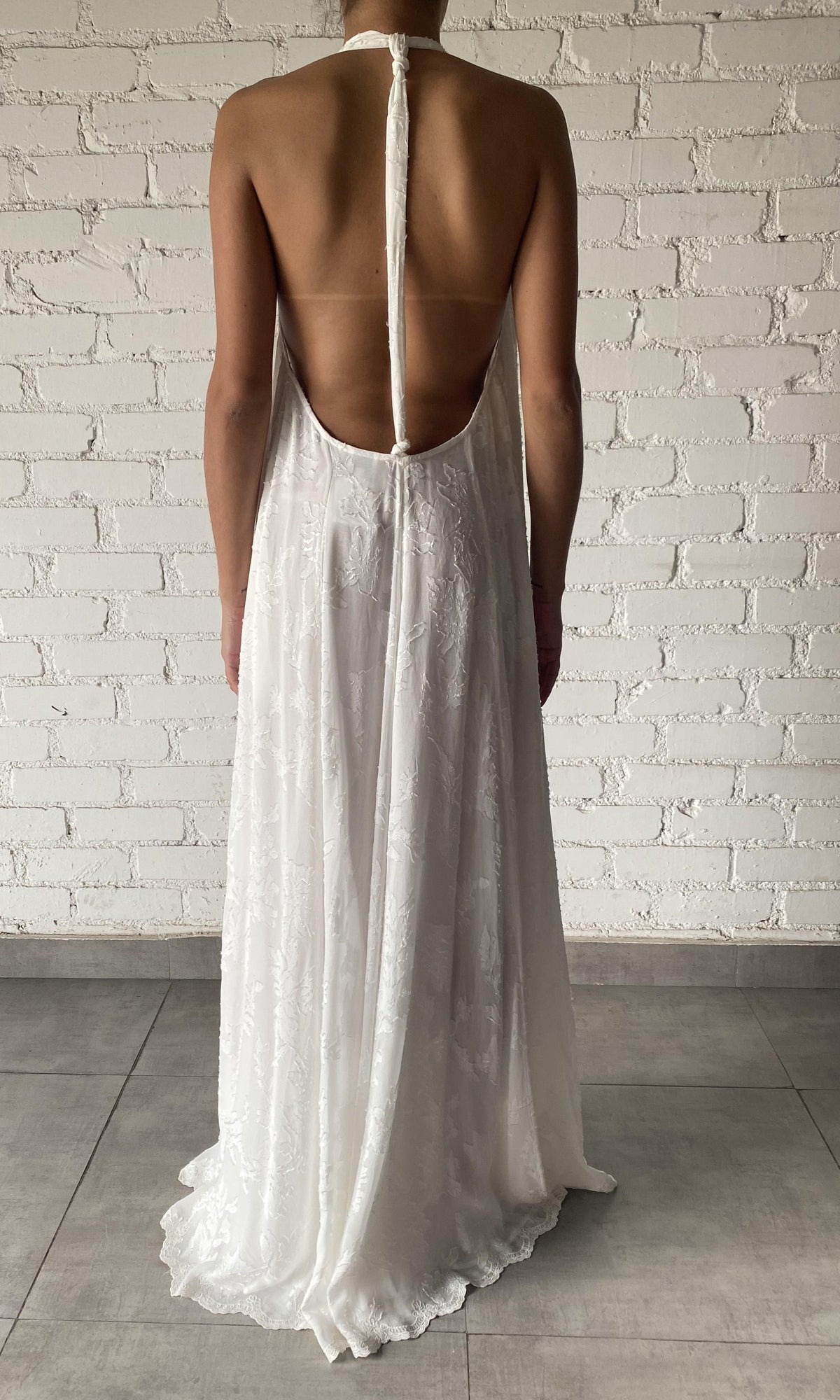 Hemant And Nandita | Nera Viscose Long Dress | White
