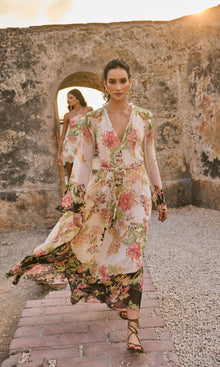 Hemant And Nandita | Pahi Crinkle Chiffon Long Dress | Ivory