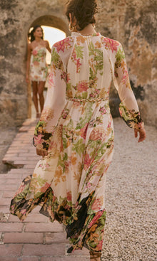Hemant And Nandita | Pahi Crinkle Chiffon Long Dress | Ivory
