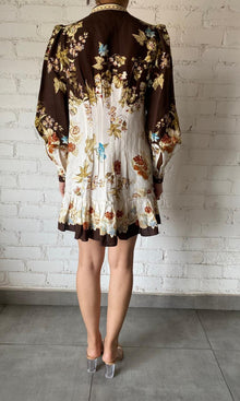 Womens | Rohi Linen Cotton Short Dress | Brown/White