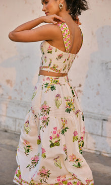 Hemant And Nandita | Taha Linen Cotton Corset Top | Multicolor