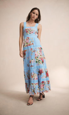Womens | Tula Cotton Gauze Long Dress | Sky Blue
