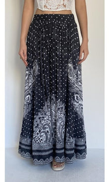 Womens | Viri Cotton Poplin Long Skirt | Black