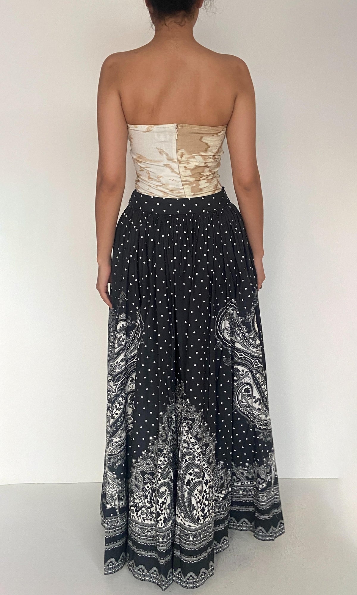 Hemant And Nandita | Viri Cotton Long Skirt | Black