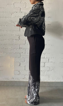 Hemant And Nandita | Viri Heavy Crepe Pants | Black White