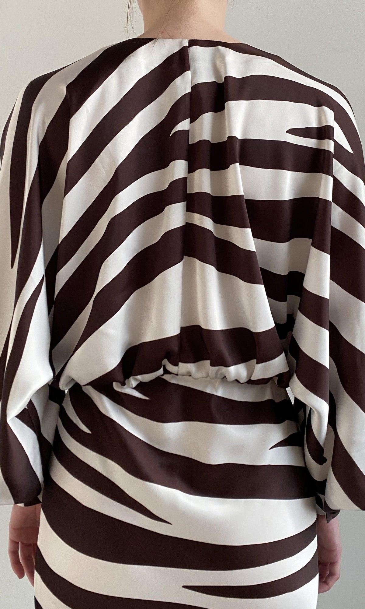 Womens | Zuba Poly Double Satin Long Dress | Black White