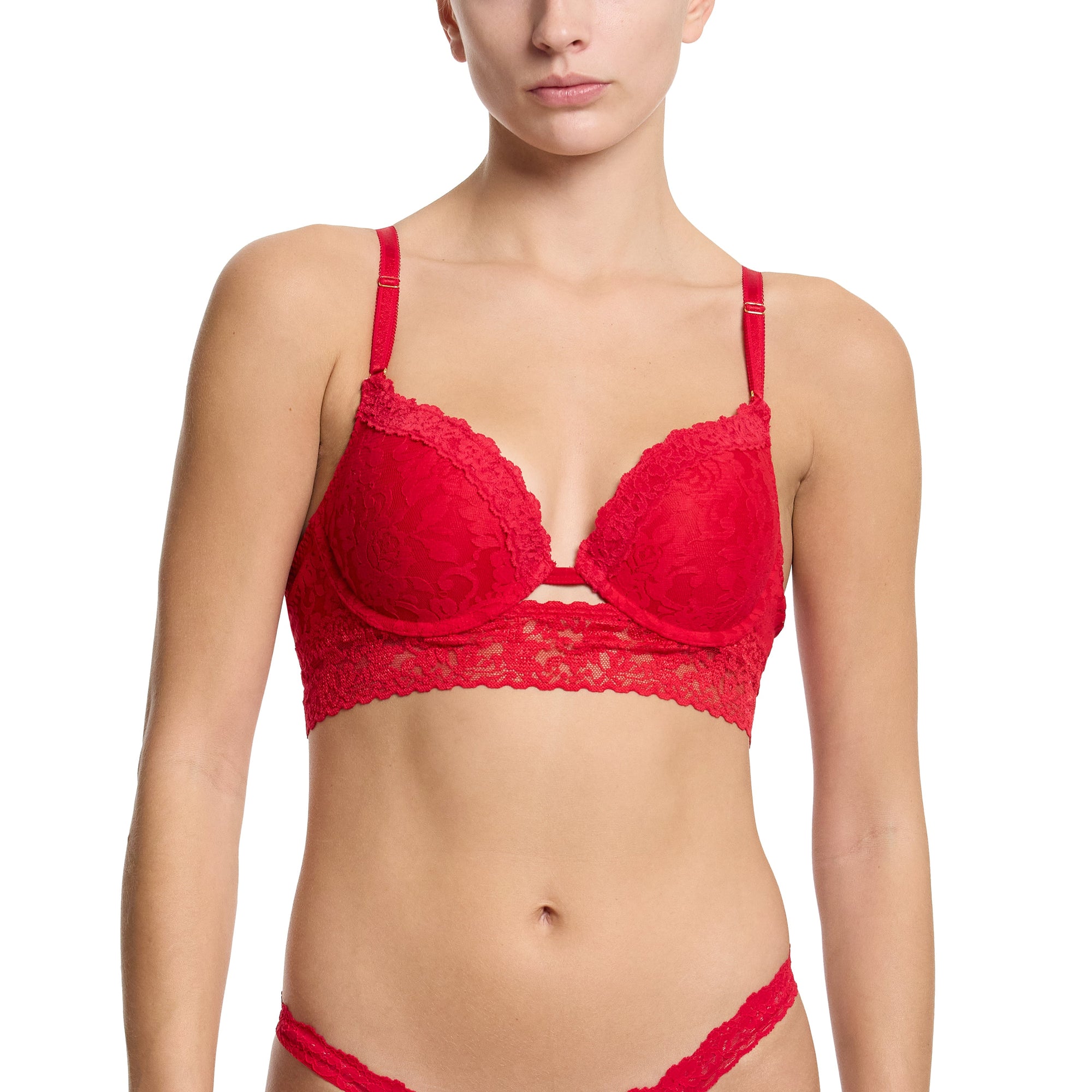 Signature Lace Plunge Push-Up | Red