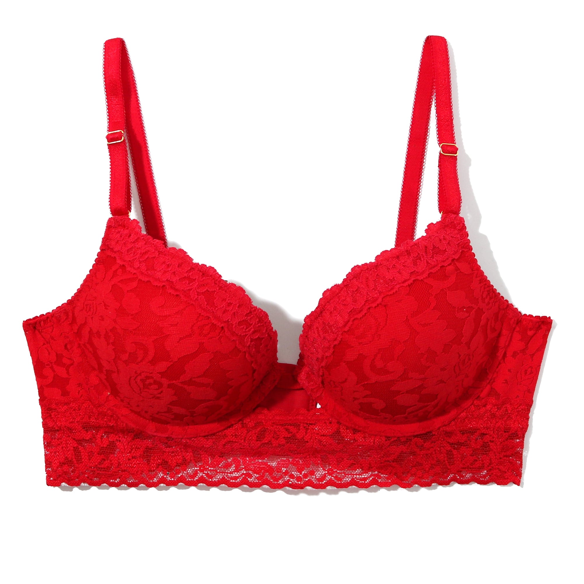 Signature Lace Plunge Push-Up | Red