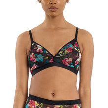 Mesh Triangle Bralette | Botanic Romantic (Black)