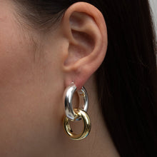 The Two Tone Liza Hoop Earrings | 18KT Gold Vermeil