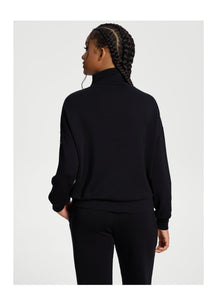 Half-Zip Long Sleeve Sweatshirt | Black
