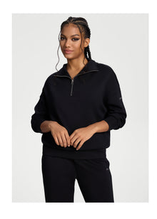 Half-Zip Long Sleeve Sweatshirt | Black