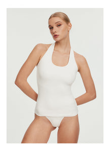 Halter Neck Tank Top | White